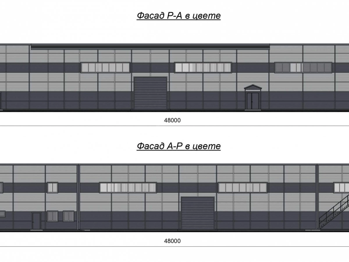 3D визуализация Производственное здание с АБК из сэндвич-панелей - фото 9
