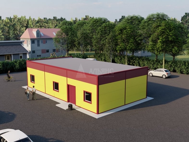 3D визуализация Магазин из сэндвич-панелей - фото 1