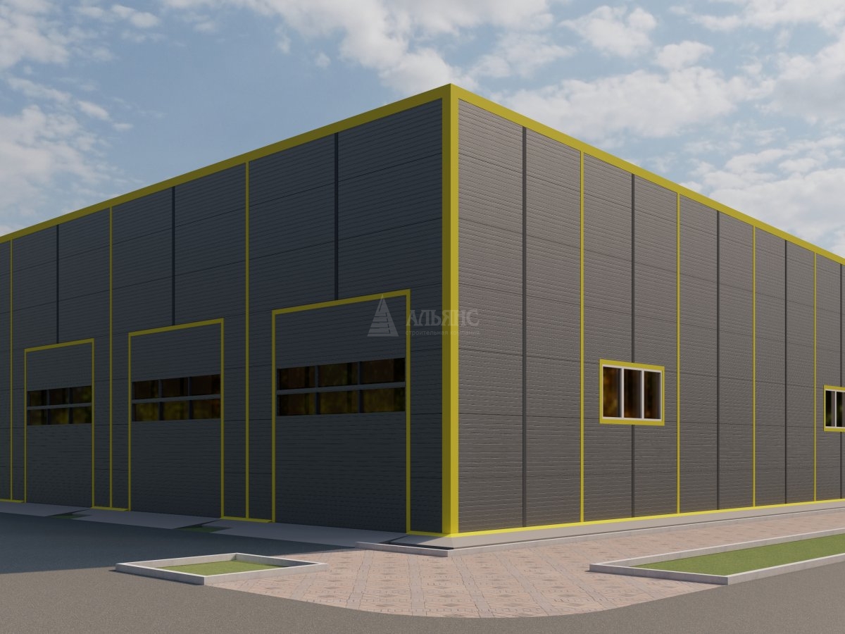 3D визуализация СТО с АБК из сэндвич-панелей - фото 5