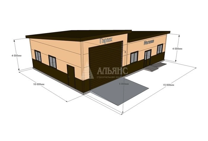 3D визуализация Автокомплекс из сэндвич-панелей - фото 2