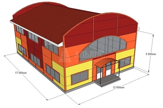 3D визуализация Продуктовая база из сэндвич-панелей - фото 1