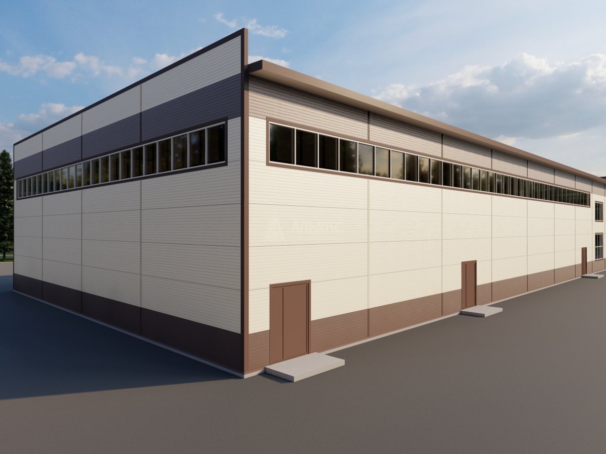 3D визуализация Производственно-деловой комплекс из сэндвич-панелей - фото 2