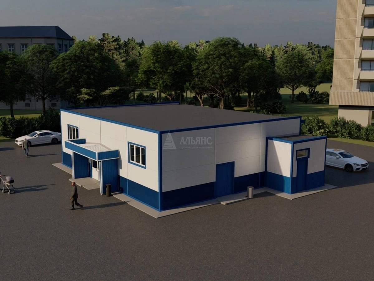 3D визуализация Магазин из сэндвич-панелей - фото 2