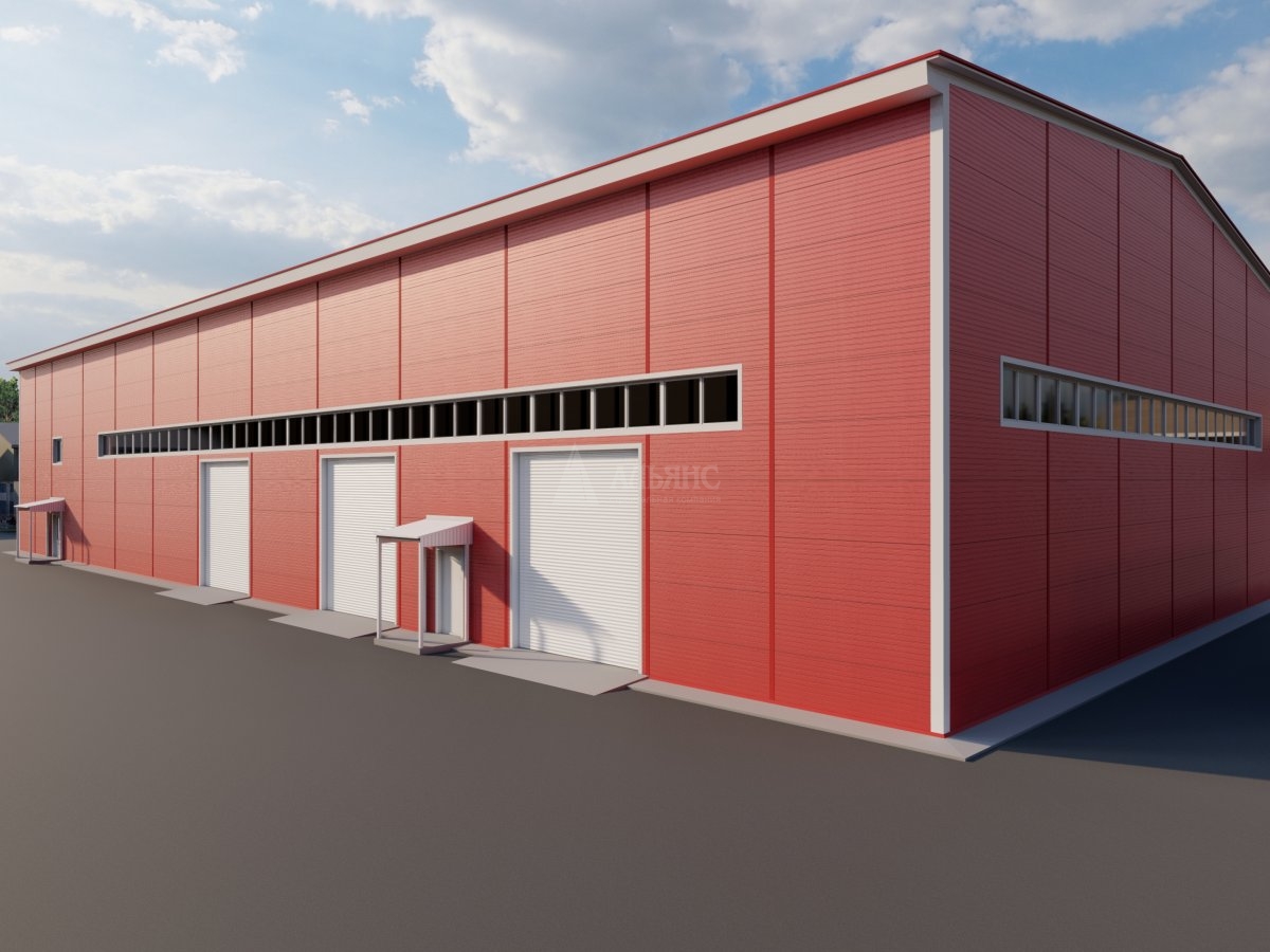 3D визуализация Ремонтно-механическая мастерская из сэндвич-панелей - фото 3