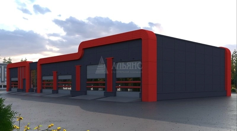 3D визуализация Автомойка из сэндвич-панелей - фото 2