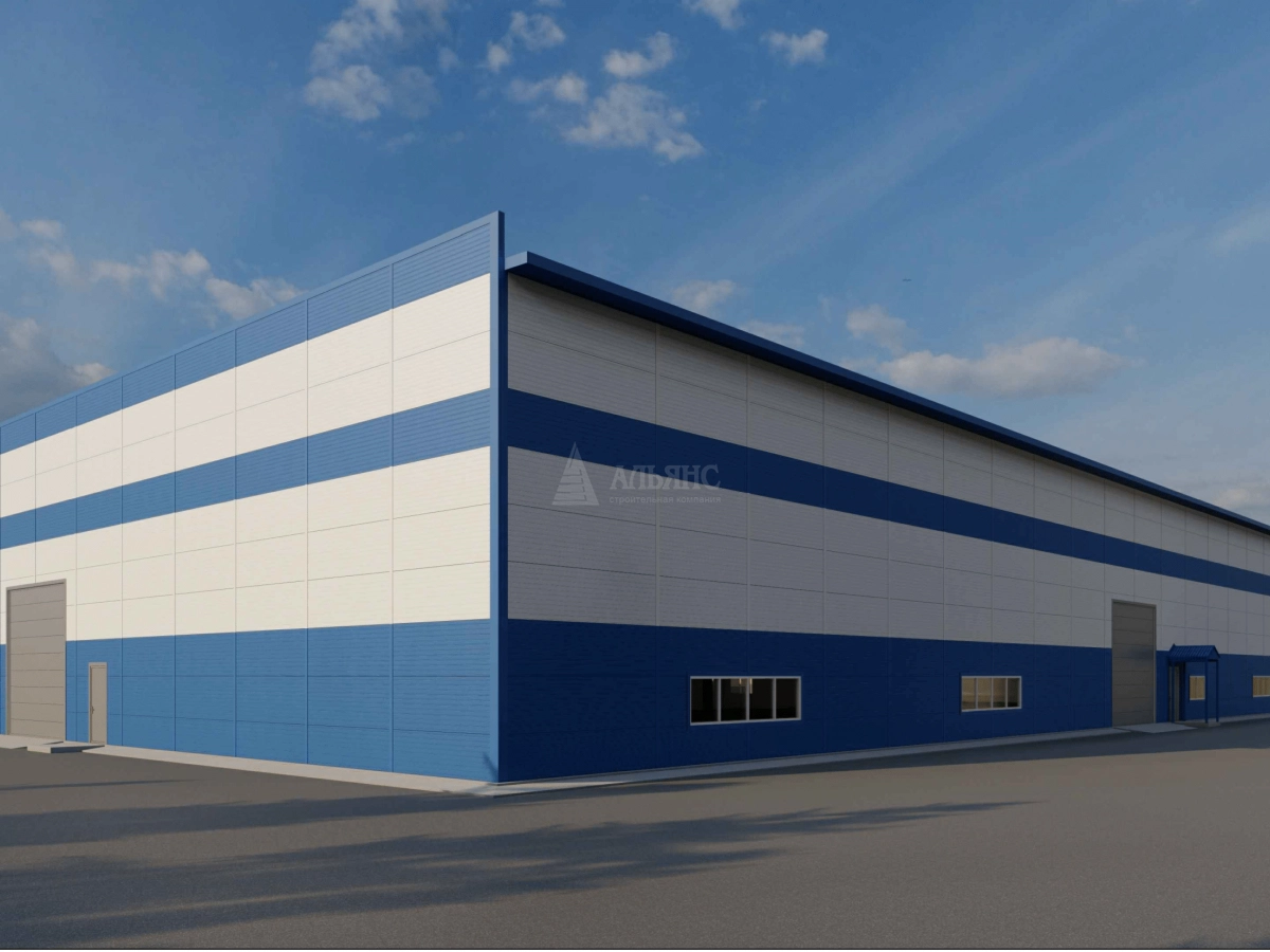 3D визуализация Производственное здание из сэндвич-панелей - фото 4